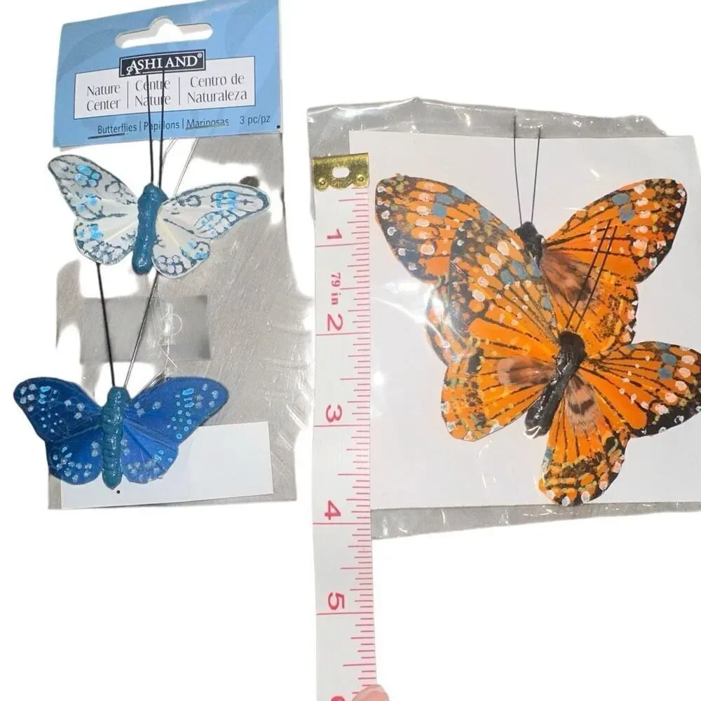 *NEW* Set of 8 decorative butterflies with clips